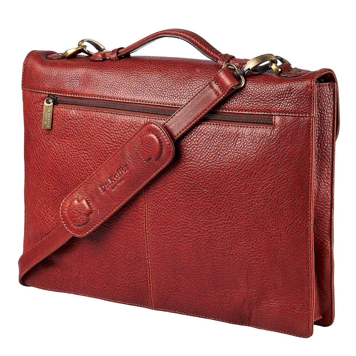 Портфель Dr.Koffer из натуральной кожи светло-коричневый