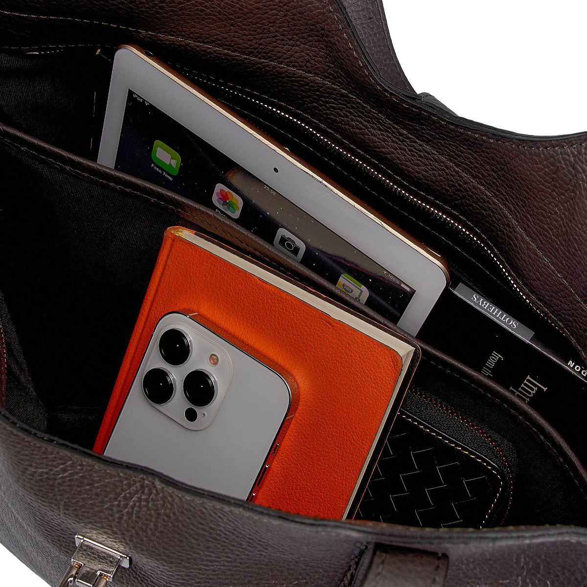 Женская сумка Dr. Koffer из натуральной кожи серая