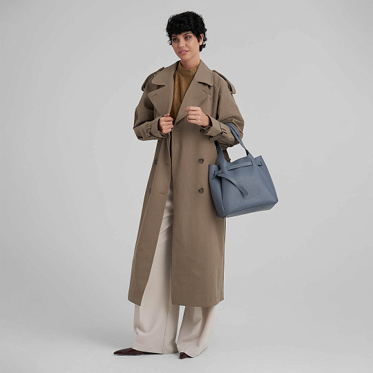 Женская сумка Dr. Koffer из натуральной кожи серая