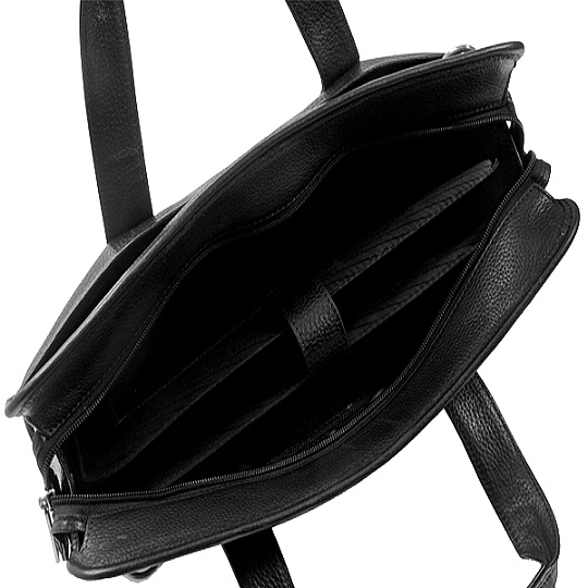 Деловая сумка Dr.Koffer из натуральной кожи черная