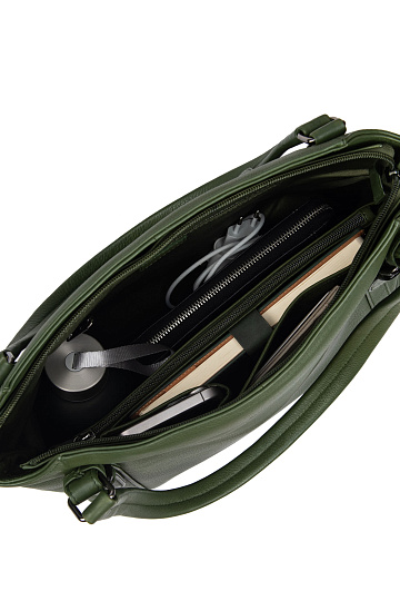 Женская сумка Dr.Koffer из натуральной кожи зеленая