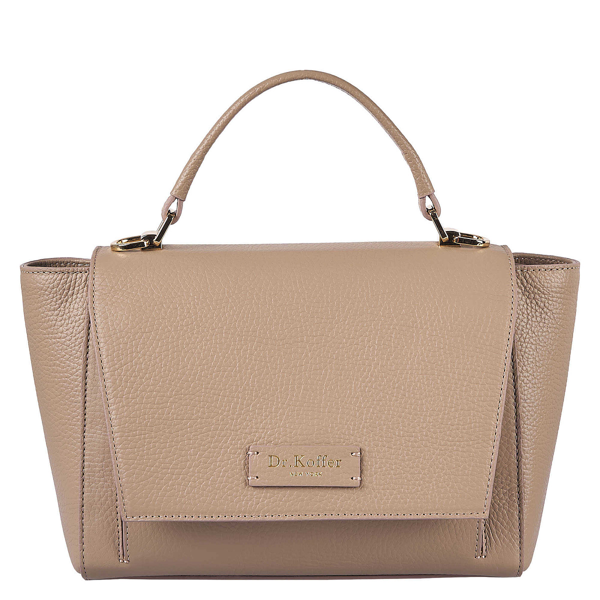 Женская сумка  Dr. Koffer из натуральной кожи бежевая
