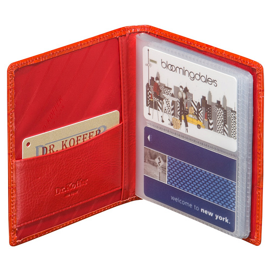 Визитница Dr.Koffer из натуральной кожи красная