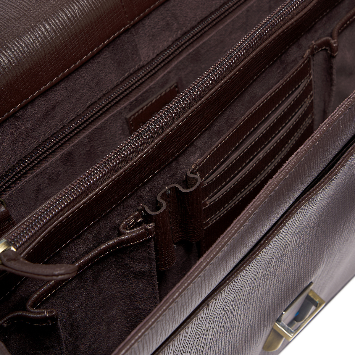 Портфель Dr.Koffer из натуральной кожи темно-коричневый