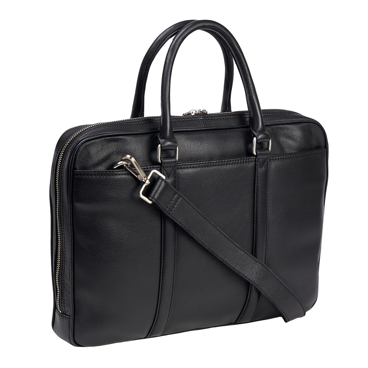 Деловая сумка Dr.Koffer из натуральной кожи черная