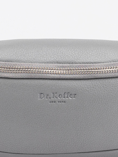 Сумка на пояс Dr. Koffer из натуральной кожи серая