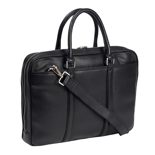 Деловая сумка Dr.Koffer из натуральной кожи черная
