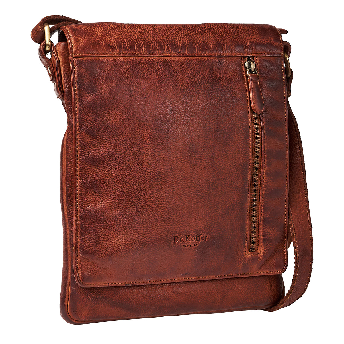 Сумка через плечо Dr.Koffer из натуральной кожи коричневая