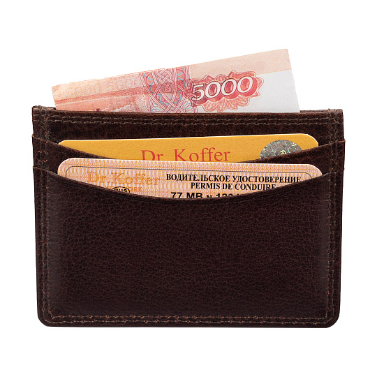 Кредитница Dr.Koffer из натуральной кожи коричневая