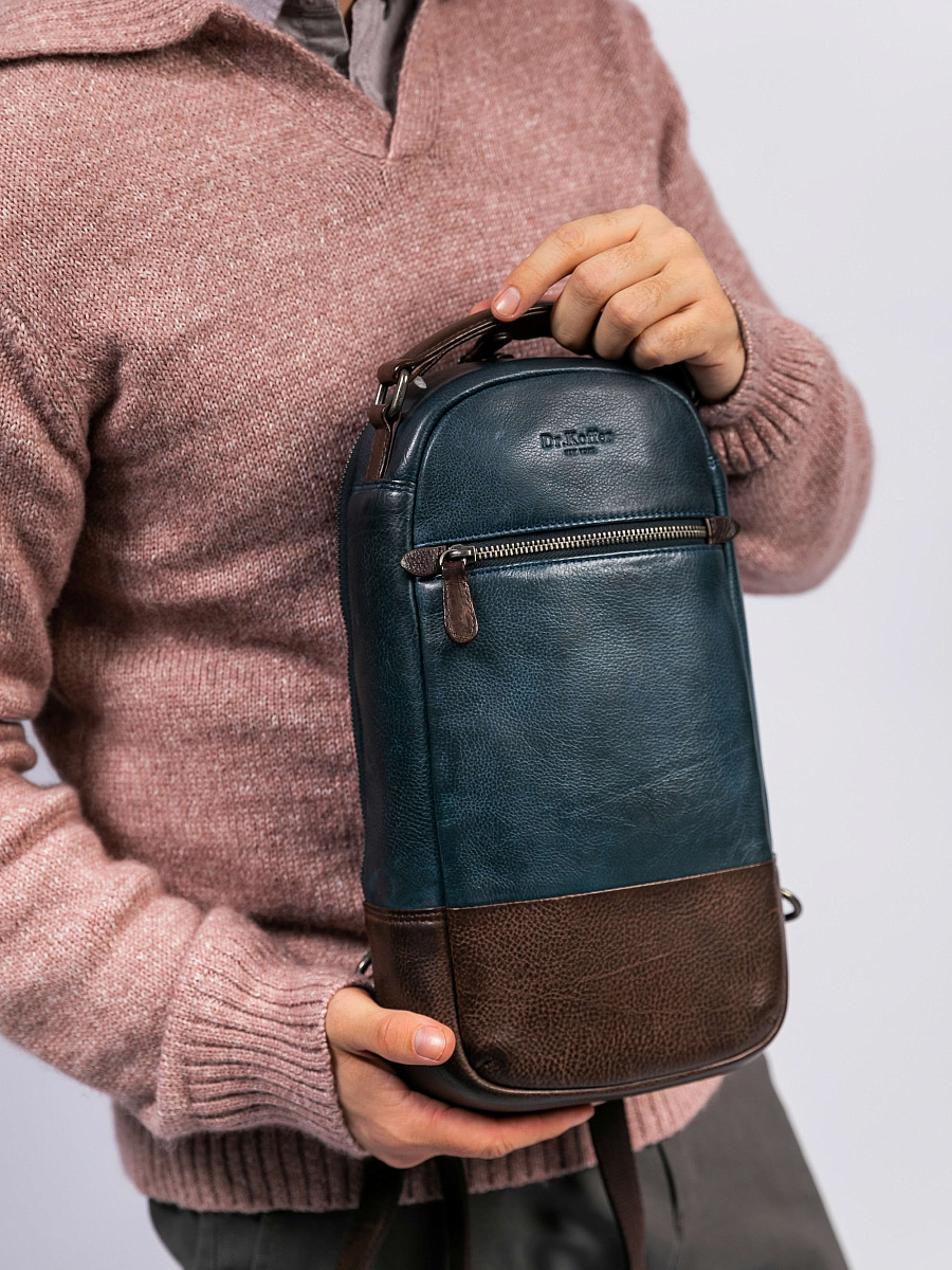 Рюкзак Dr. Koffer из натуральной кожи синий