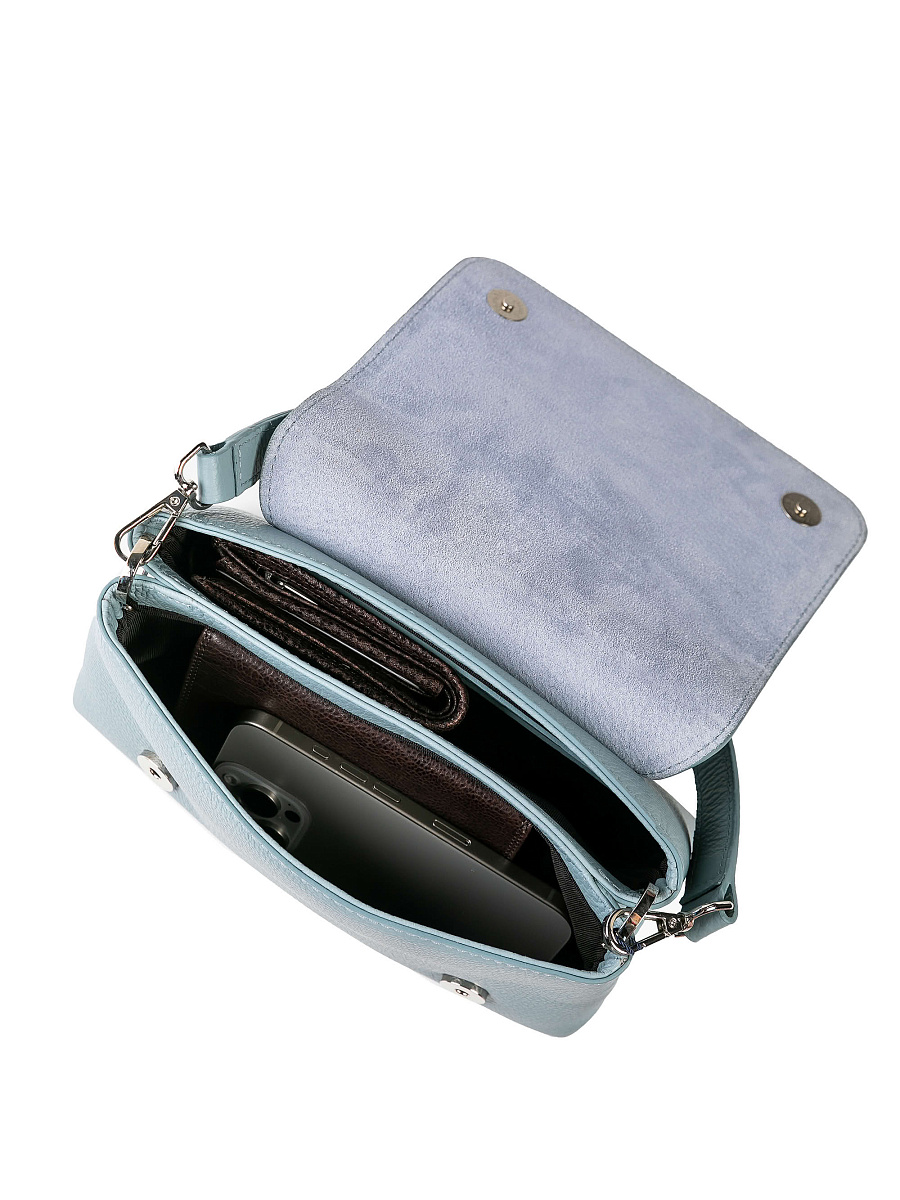 Женская сумка Dr. Koffer из натуральной кожи голубая