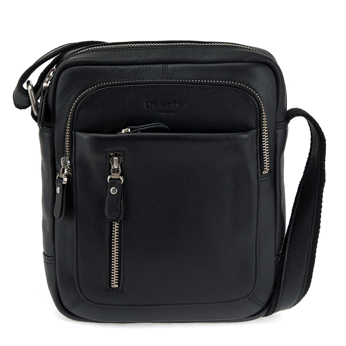 Сумка через плечо Dr.Koffer из натуральной кожи черная