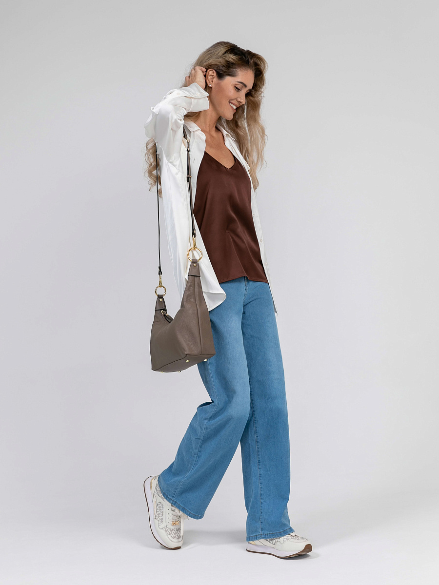 Женская сумка Dr.Koffer из натуральной кожи светло-бежевая