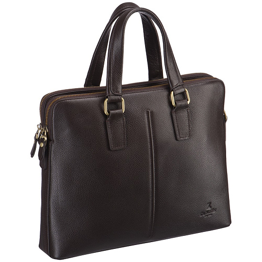 Деловая сумка Dr.Koffer из натуральной кожи темно-коричневая