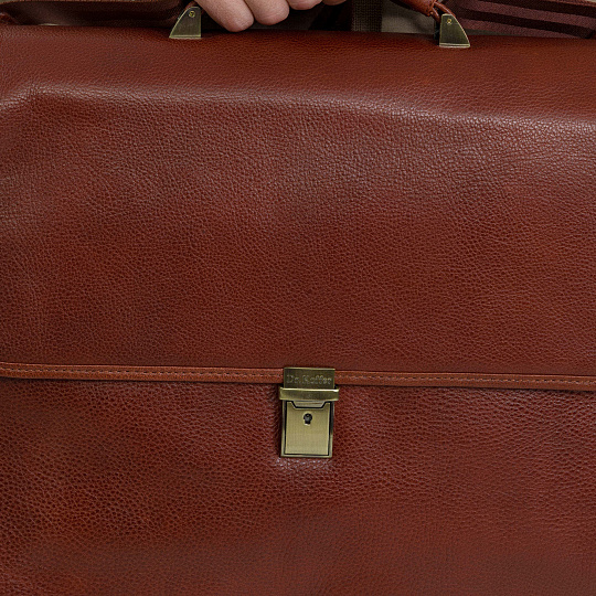 Портфель Dr.Koffer из натуральной кожи светло-коричневый