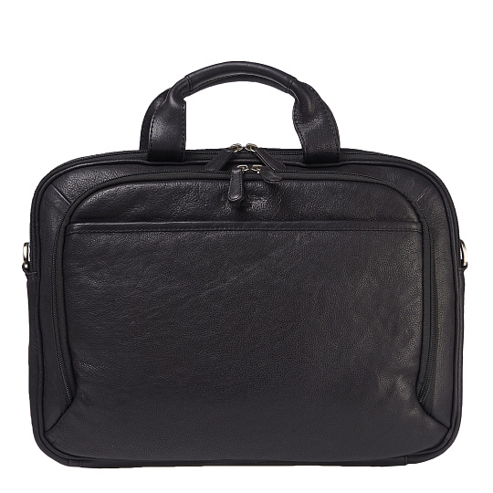 Деловая сумка Dr.Koffer из натуральной кожи черная