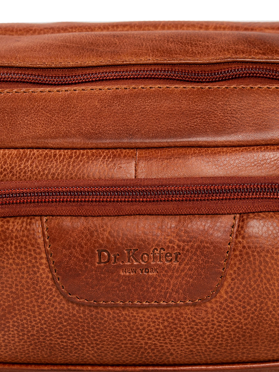 Сумка на пояс Dr. Koffer из натуральной кожи коричневая
