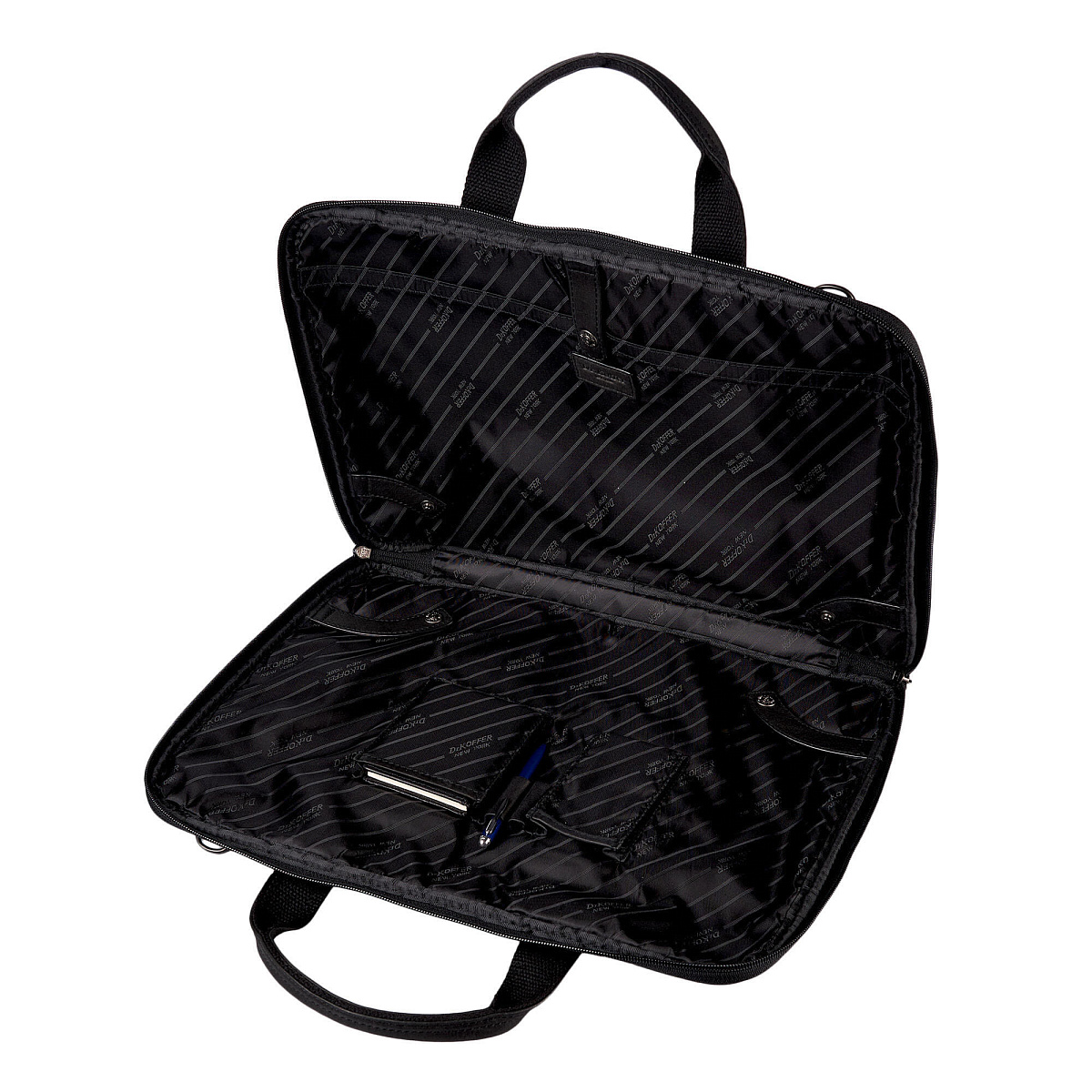 Деловая сумка Dr.Koffer из натуральной кожи черная