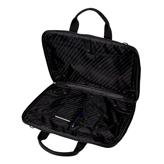 Деловая сумка Dr.Koffer из натуральной кожи черная