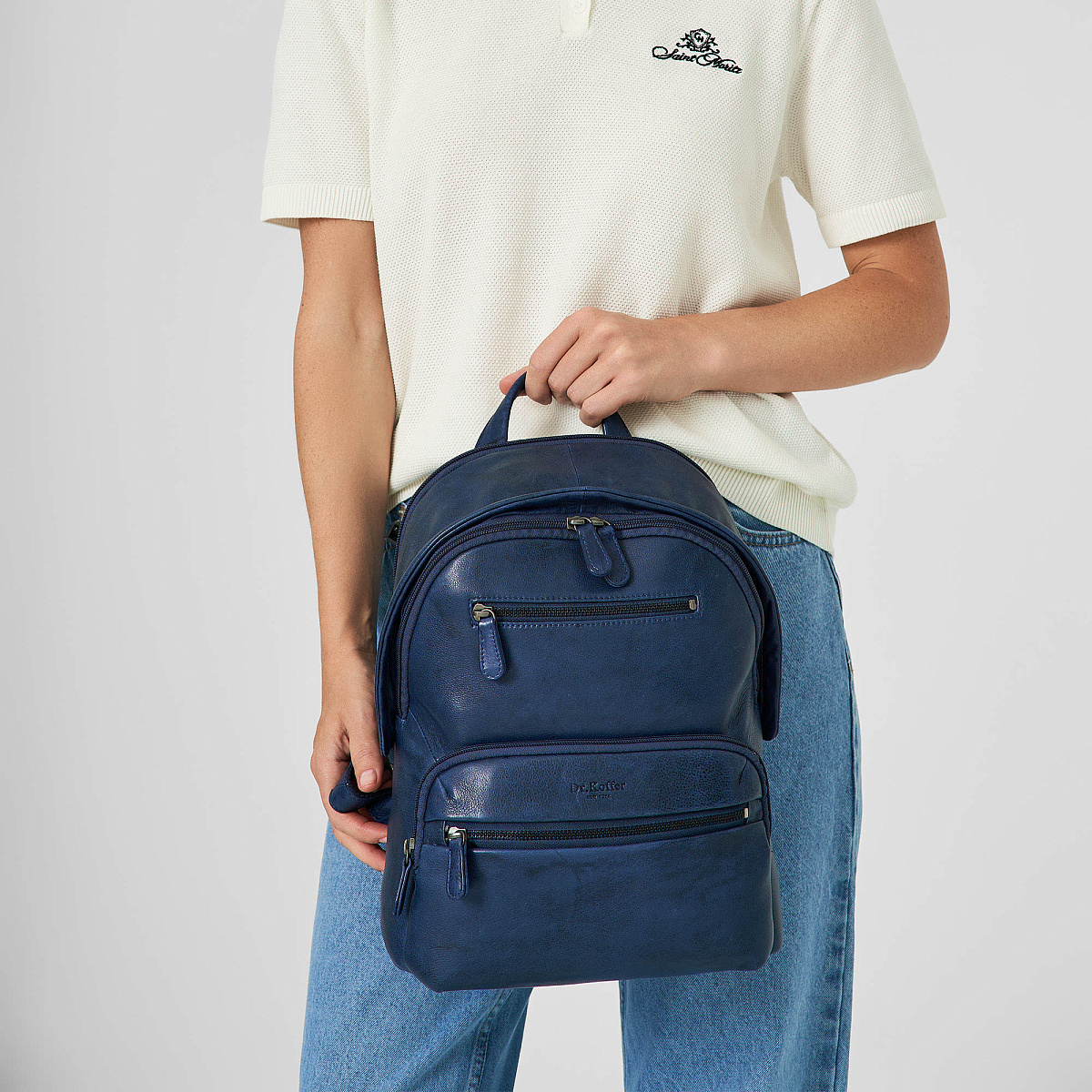 Рюкзак Dr.Koffer из натуральной кожи синий