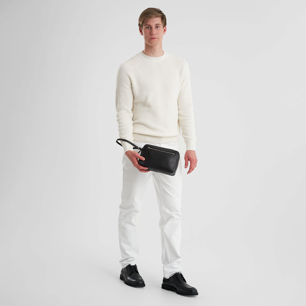 Сумка барсетка из натуральной кожи Dr. Koffer черная