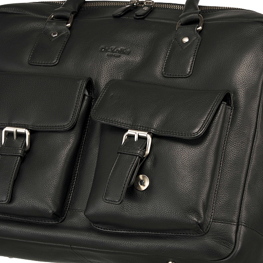 Деловая сумка Dr.Koffer из натуральной кожи черная