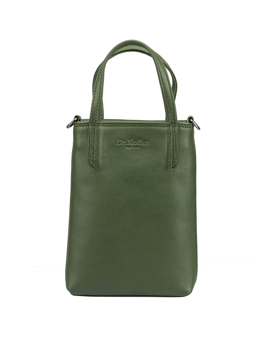 Сумка через плечо Dr.Koffer из натуральной кожи зеленая