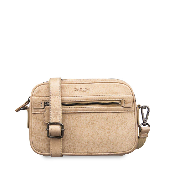 Сумка через плечо Dr.Koffer из натуральной кожи бежевая