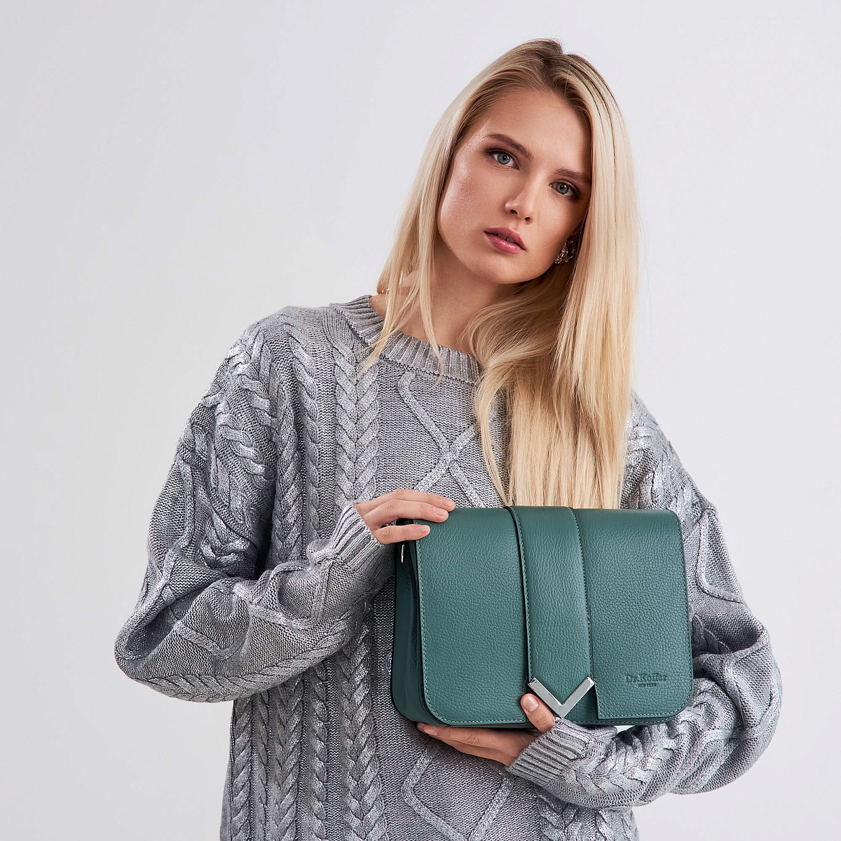 Женская сумка Dr. Koffer из натуральной кожи зеленая