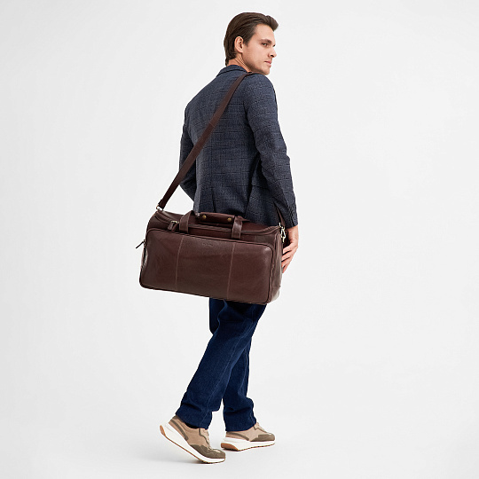 Сумка дорожная Dr.Koffer из натуральной кожи коричневая