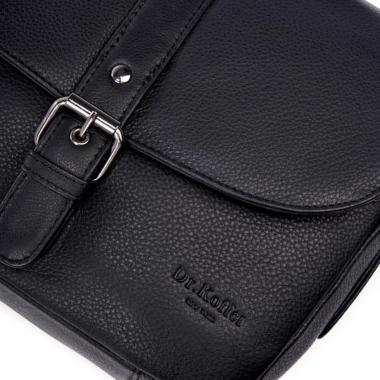Сумка через плечо Dr.Koffer из натуральной кожи черная