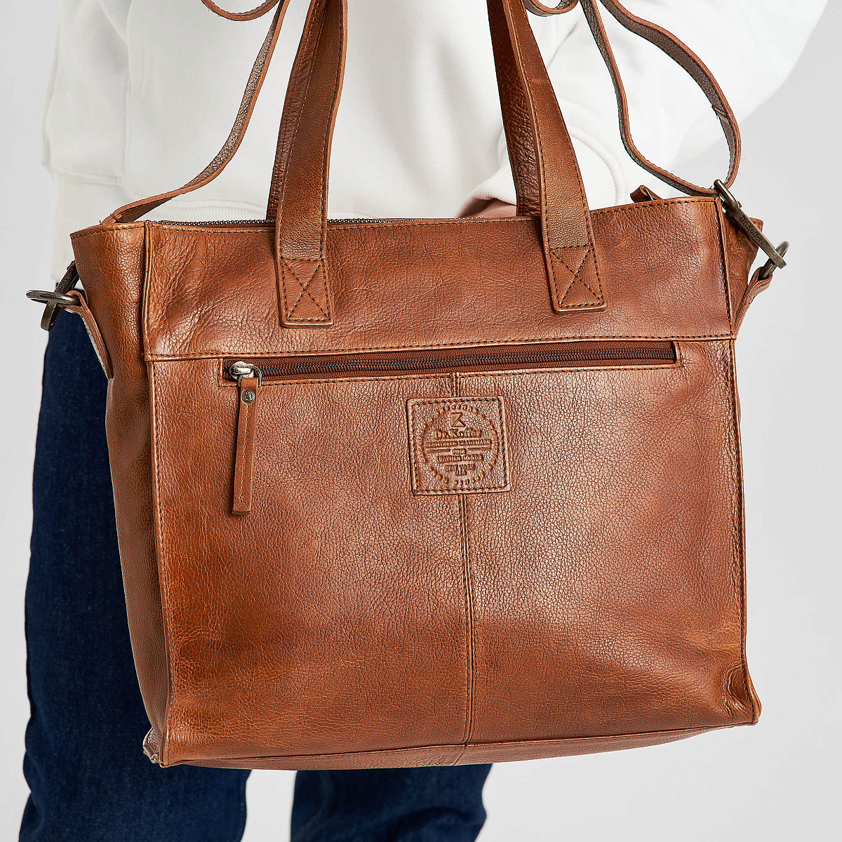 Деловая сумка Dr.Koffer из натуральной кожи коричневая