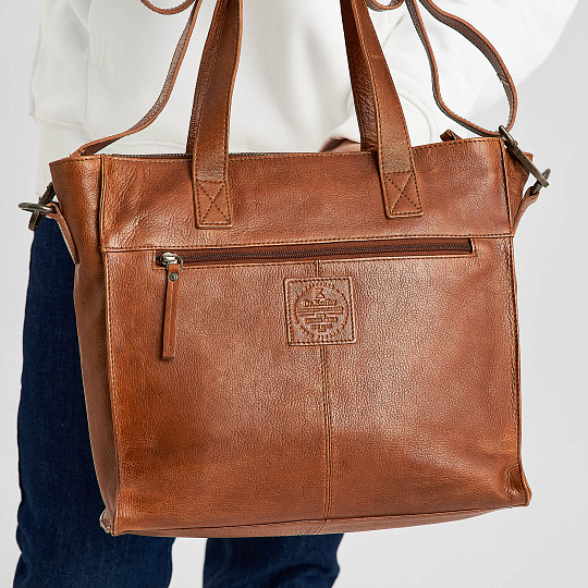 Деловая сумка Dr.Koffer из натуральной кожи коричневая