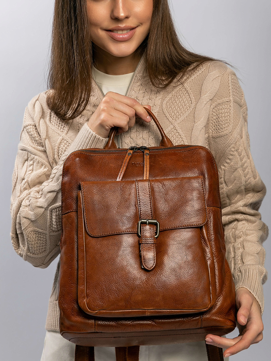 Рюкзак Dr.Koffer из натуральной кожи коричневый