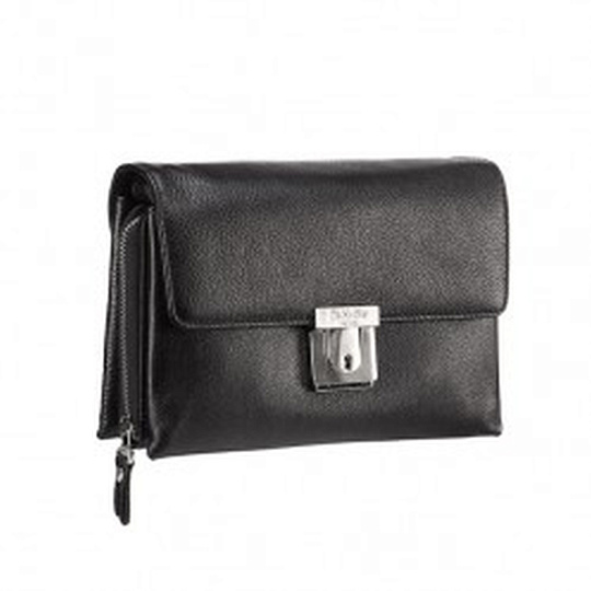 Сумка барсетка из натуральной кожи Dr. Koffer черная