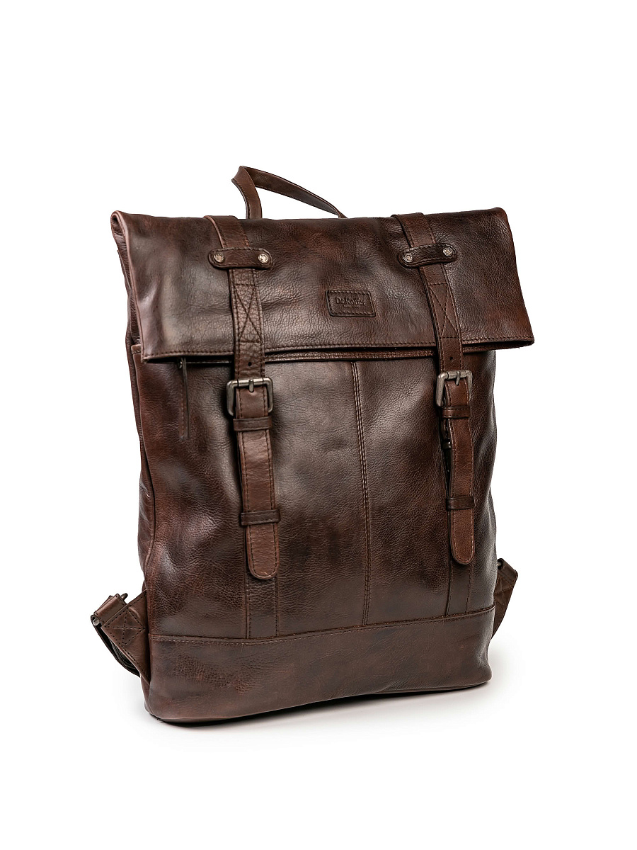 Рюкзак Dr.Koffer из натуральной кожи темно-коричневый