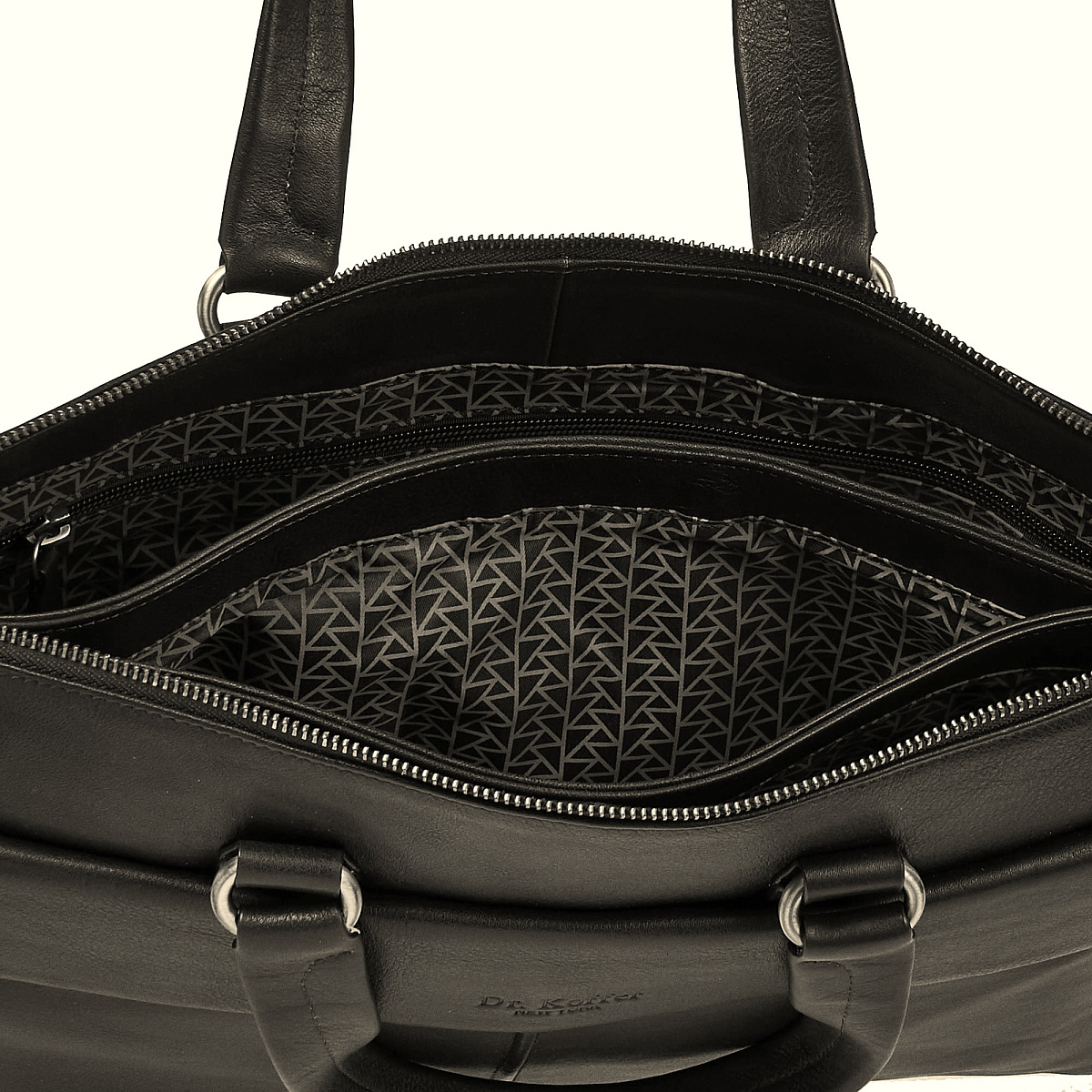 Деловая сумка Dr.Koffer из натуральной кожи черная