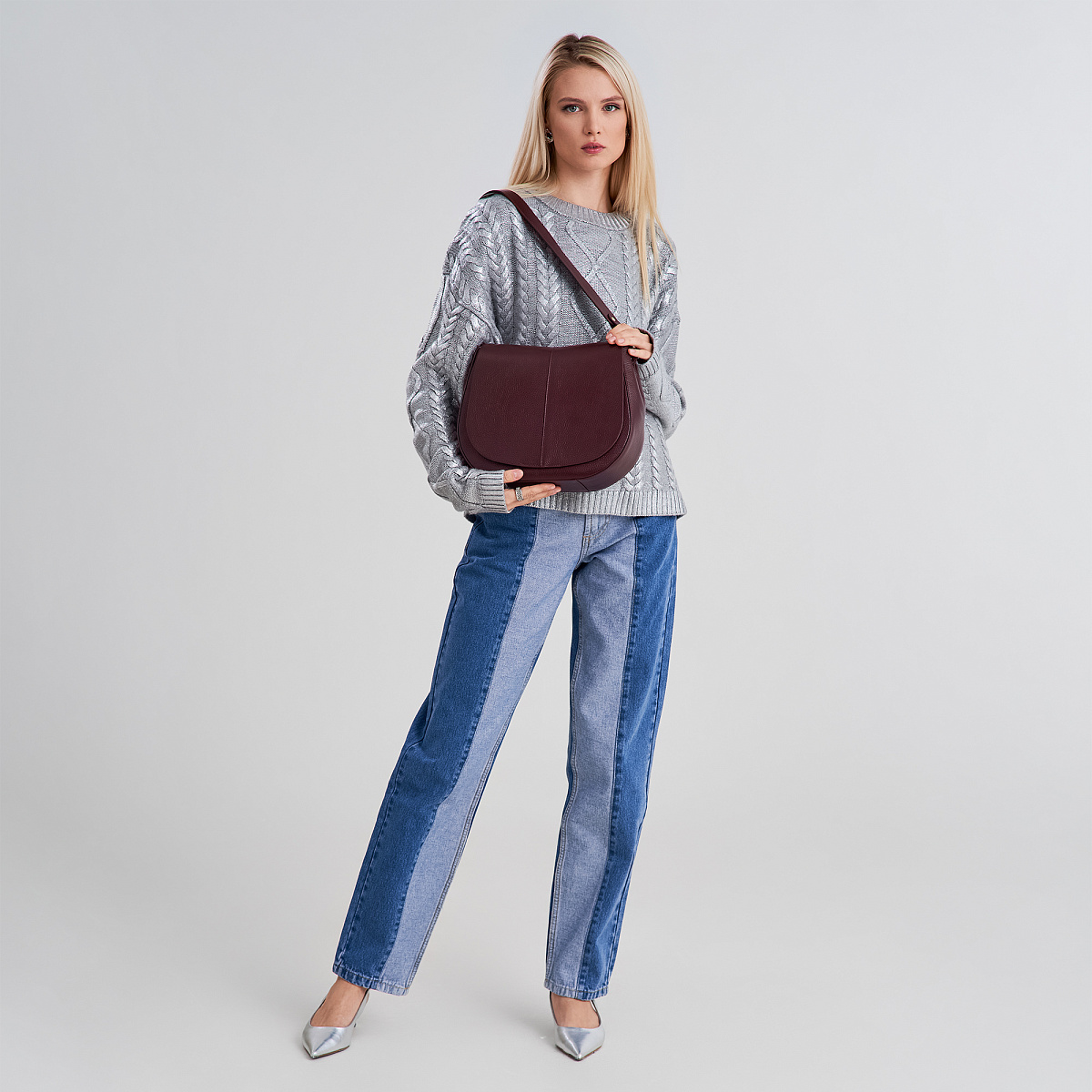 Женская сумка  Dr. Koffer из натуральной кожи фиолетовая