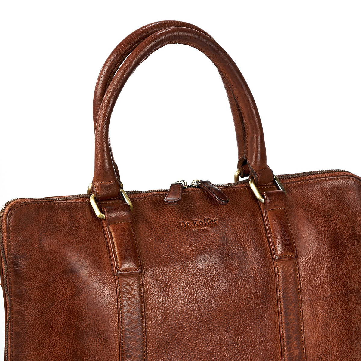 Деловая сумка Dr.Koffer из натуральной кожи коричневая