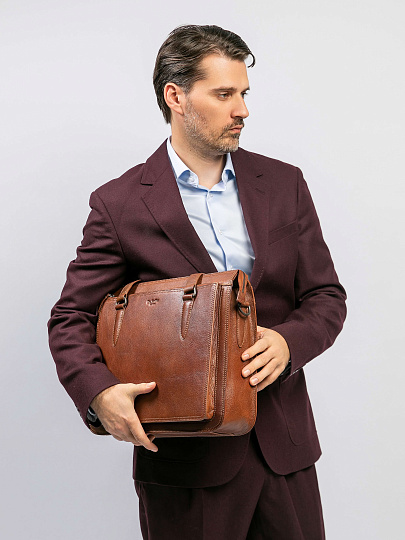 Женская сумка Dr.Koffer из натуральной кожи коричневая