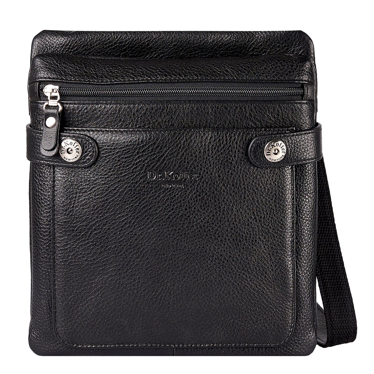 Сумка через плечо Dr.Koffer из натуральной кожи черная
