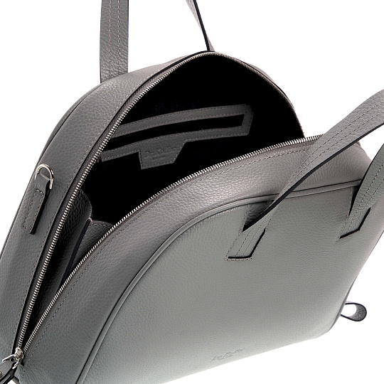 Женская сумка Dr. Koffer из натуральной кожи серебристая