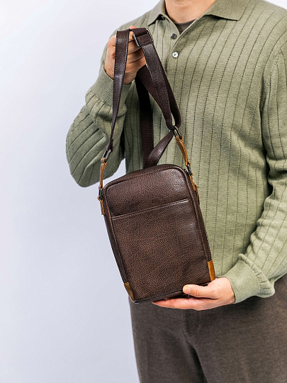 Сумка через плечо Dr. Koffer из натуральной кожи коричневая