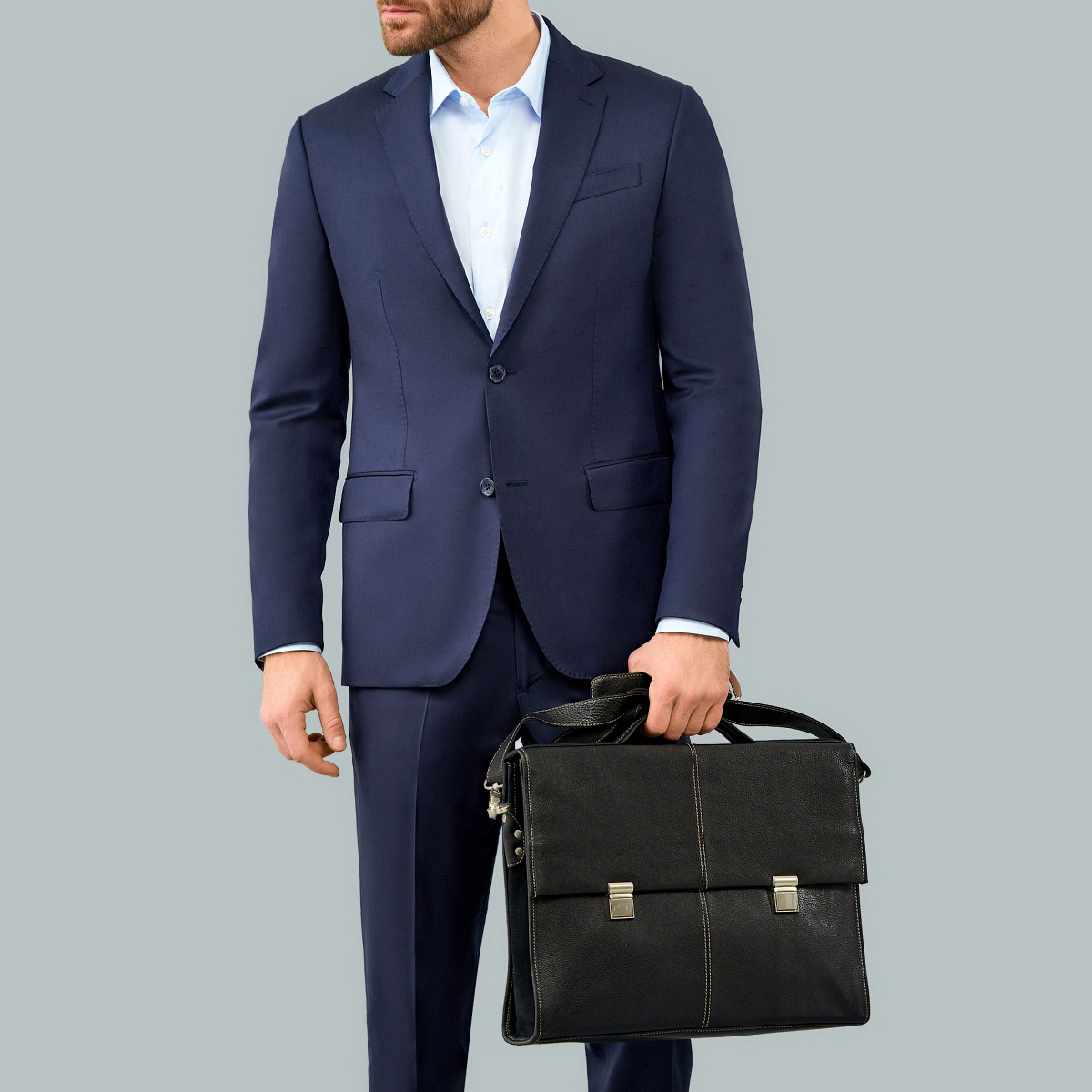 Портфель Dr.Koffer из натуральной кожи черный