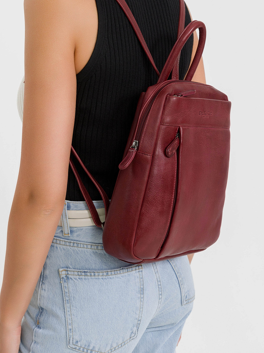 Рюкзак Dr.Koffer из натуральной кожи бордовый