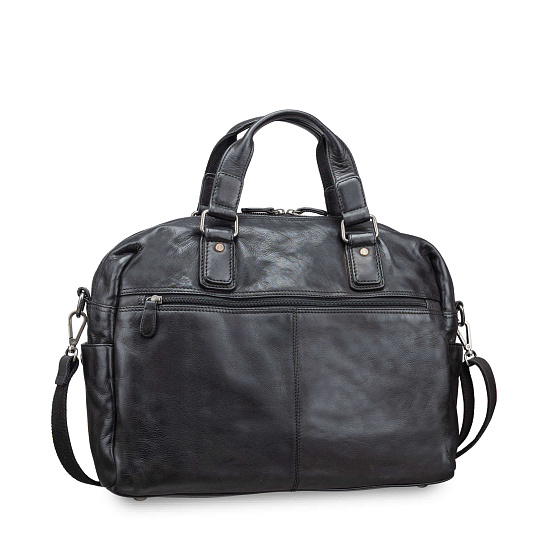 Деловая сумка Dr.Koffer из натуральной кожи черная