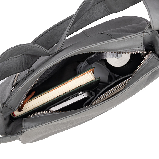 Женская сумка Dr.Koffer из натуральной кожи серая