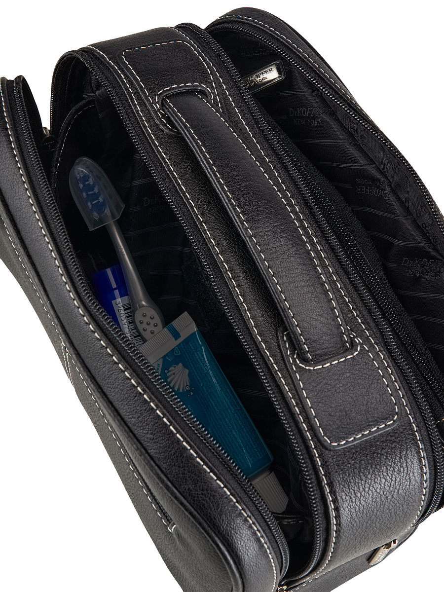 Несессер Dr. Koffer из натуральной кожи черный