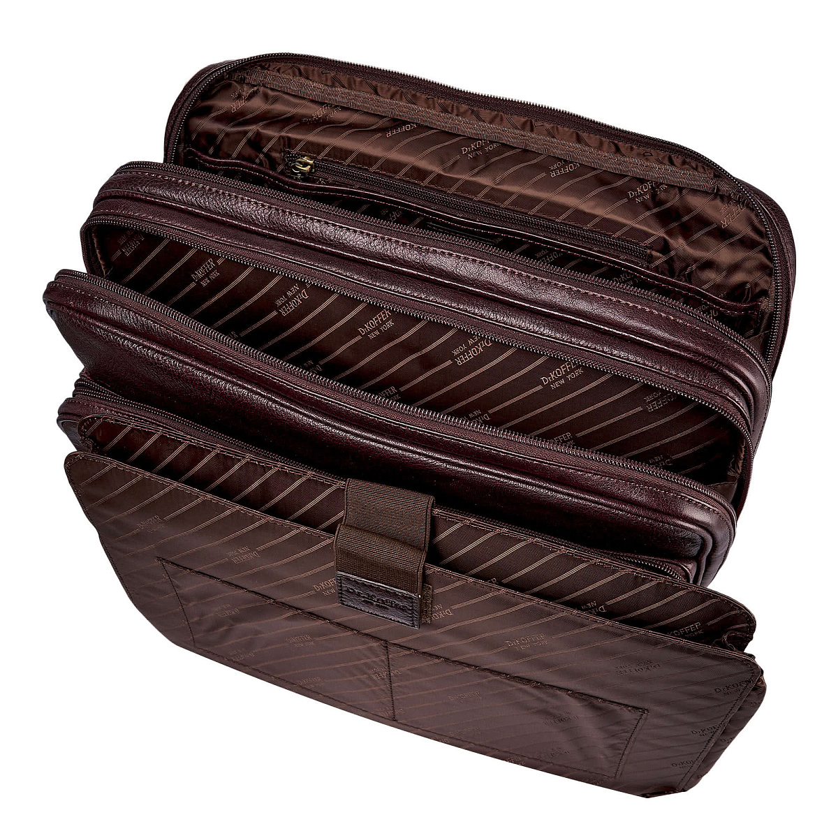 Портфель Dr.Koffer из натуральной кожи темно-коричневый