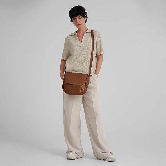 Женская сумка Dr.Koffer из натуральной кожи светло-коричневая